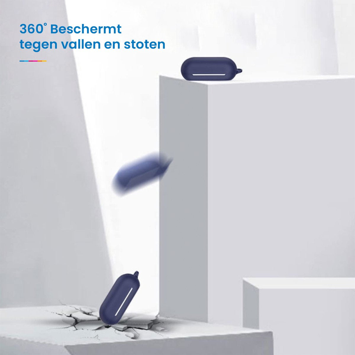 YONO Soft Case geschikt voor Sony WF-C700N - Hoesje met Clip - Blauw