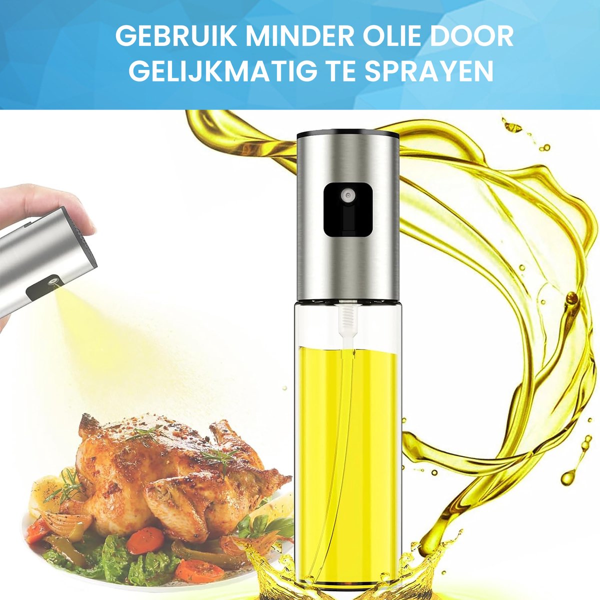 YONO Olijfolie Sprayer Navulbaar - Bakspray - Olie Fles - Oliespuit - 100ml