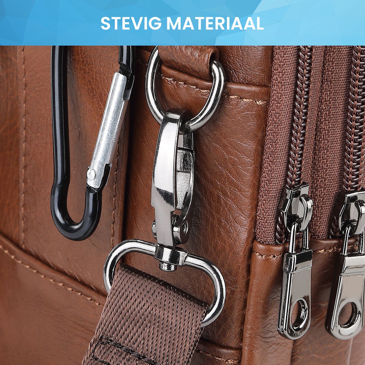 YONO Telefoontasje Leer - Crossbody Schouder Tas - Bruin