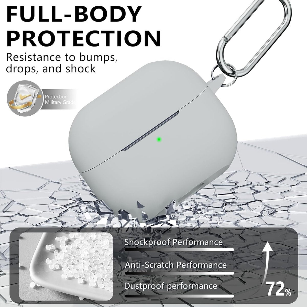 YONO Soft Case geschikt voor Samsung Galaxy Buds 3 / 3 Pro - Siliconen Hoesje - Grijs