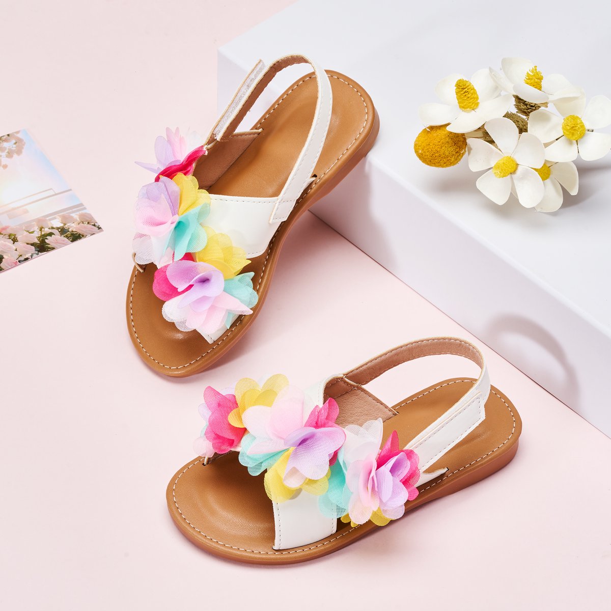 YONO Sandalen Meisje - Open Zomer Schoenen Meisjes - Wit - Maat 30