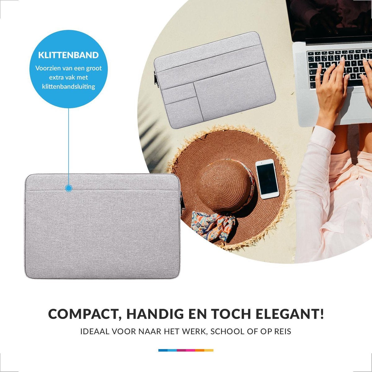 YONO Laptophoes 14 Inch – Laptop Sleeve – Waterafstotende Laptoptas Case - Grijs