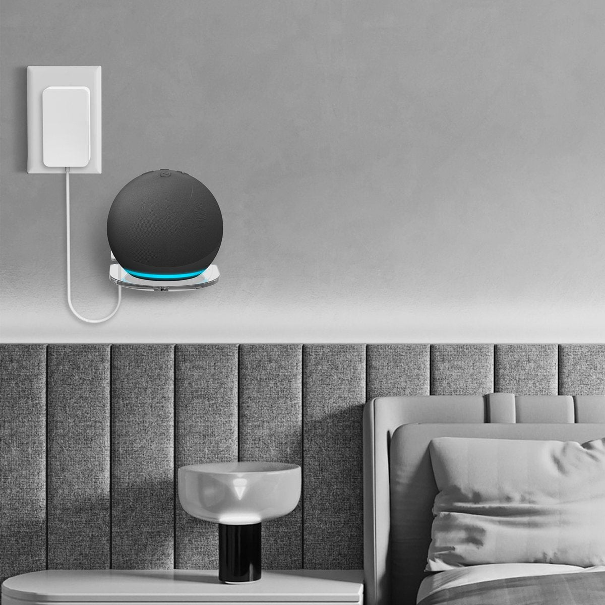 YONO Wandplank voor Smart Speaker - Wall Mount Universeel - Muurbeugel Houder Zwevend - Geschikt Voor Sonos Play / Google Nest Home Mini / Apple Homepod / Amazon Echo / IP Camera / Wifi Router - Transparant