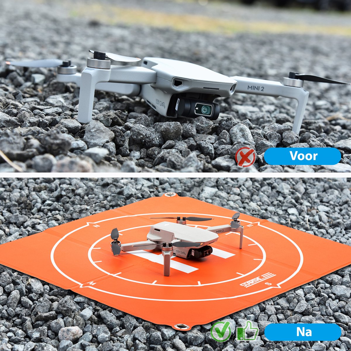 YONO Drone Landing Pad - Opvouwbaar - geschikt voor DJI - 50cm - Oranje