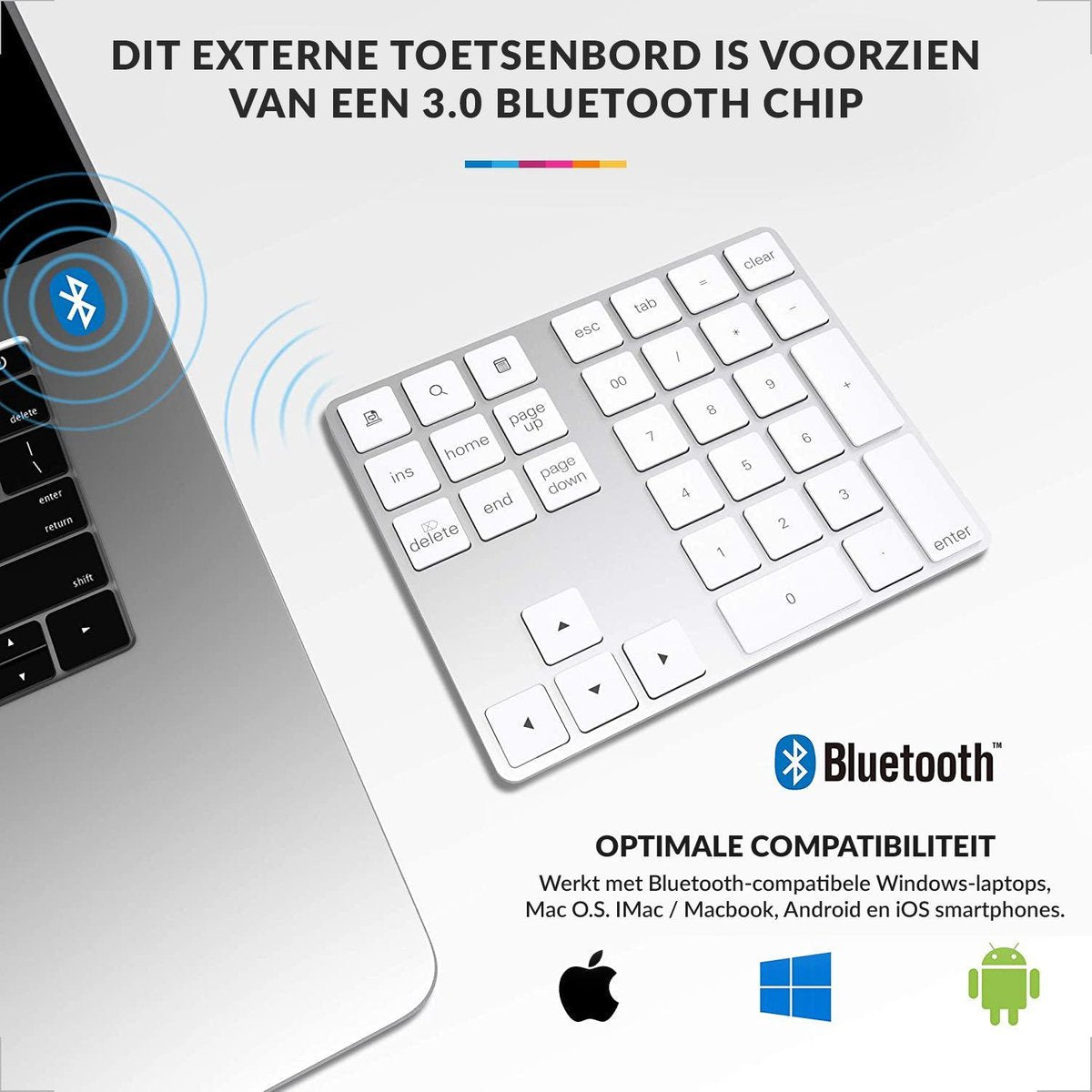 YONO Numpad Draadloos – Numeriek Toetsenbord met Bluetooth – Keypad
