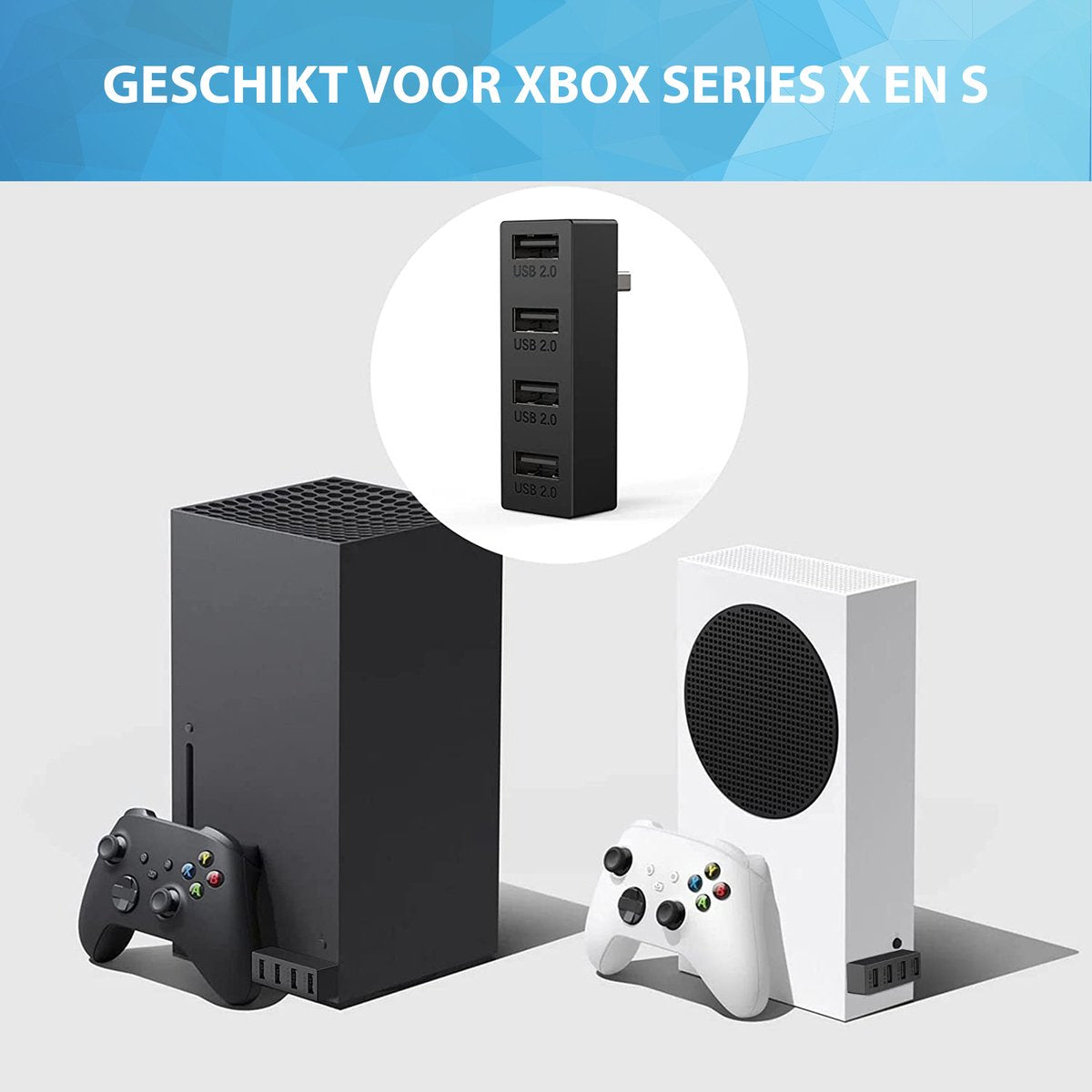 YONO USB Hub geschikt voor Xbox Series X en S - USB 4 Poorts - Zwart