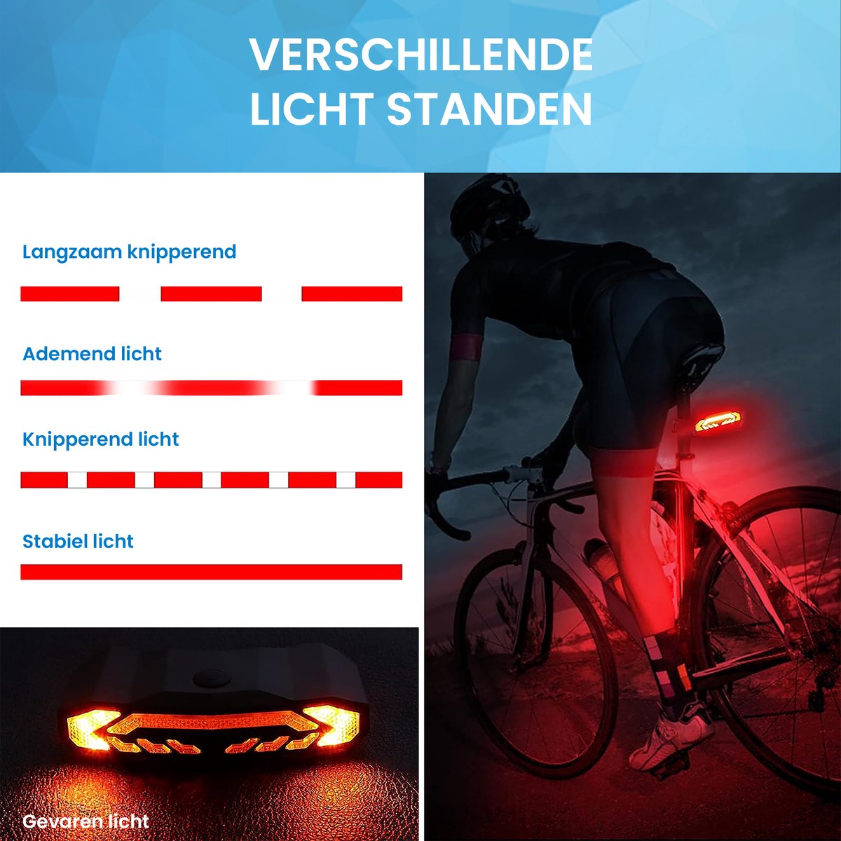 YONO Fiets Achterlicht met Richtingaanwijzer - Inclusief Anti Diefstal Alarm - Fietsverlichting Usb Oplaadbaar