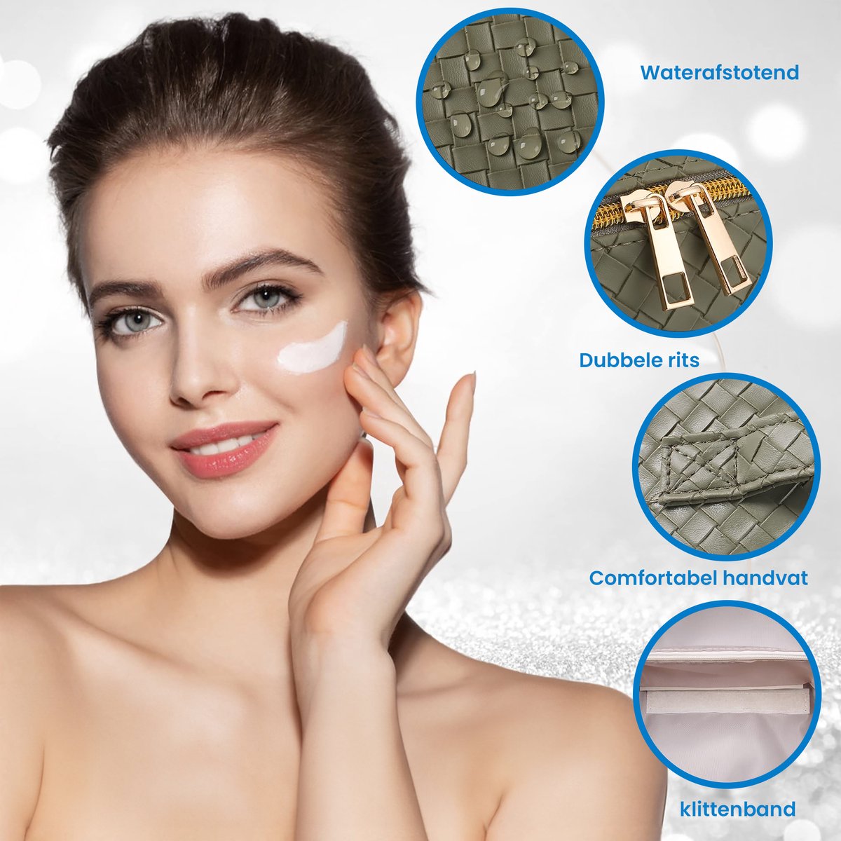 YONO Reis Make Up Tas - Toilettas Etui - Cosmetica Tas - Beauty Case Organizer - Large - Donkergroen