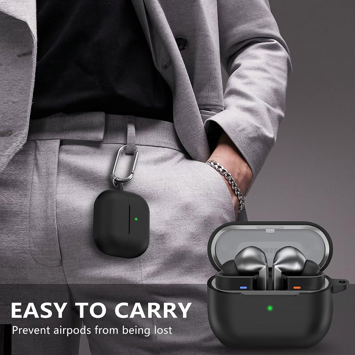YONO Soft Case geschikt voor Samsung Galaxy Buds 3 / 3 Pro - Siliconen Hoesje - Zwart