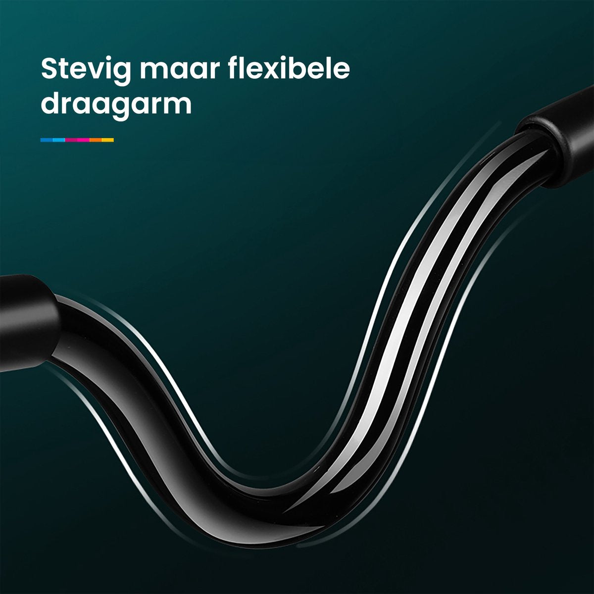 YONO Tablet Houder met Flexibele Arm - Statief geschikt voor Bureau Tafel en Bed - Zwart