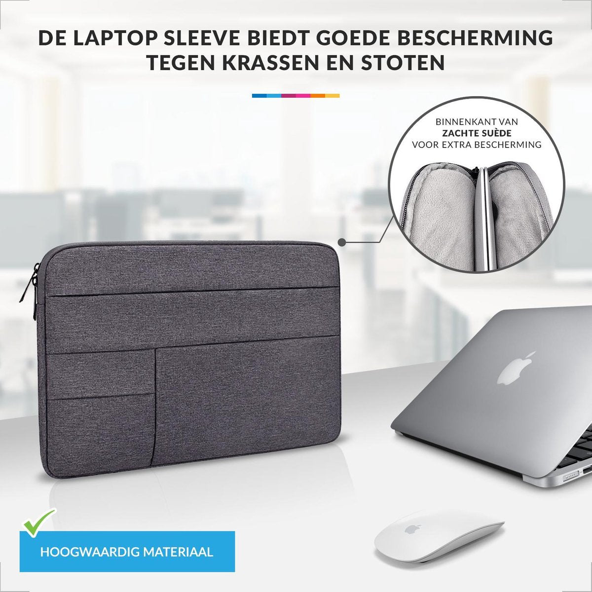 YONO Laptophoes 14 Inch – Laptop Sleeve – Waterafstotende Laptoptas Case - Donkergrijs