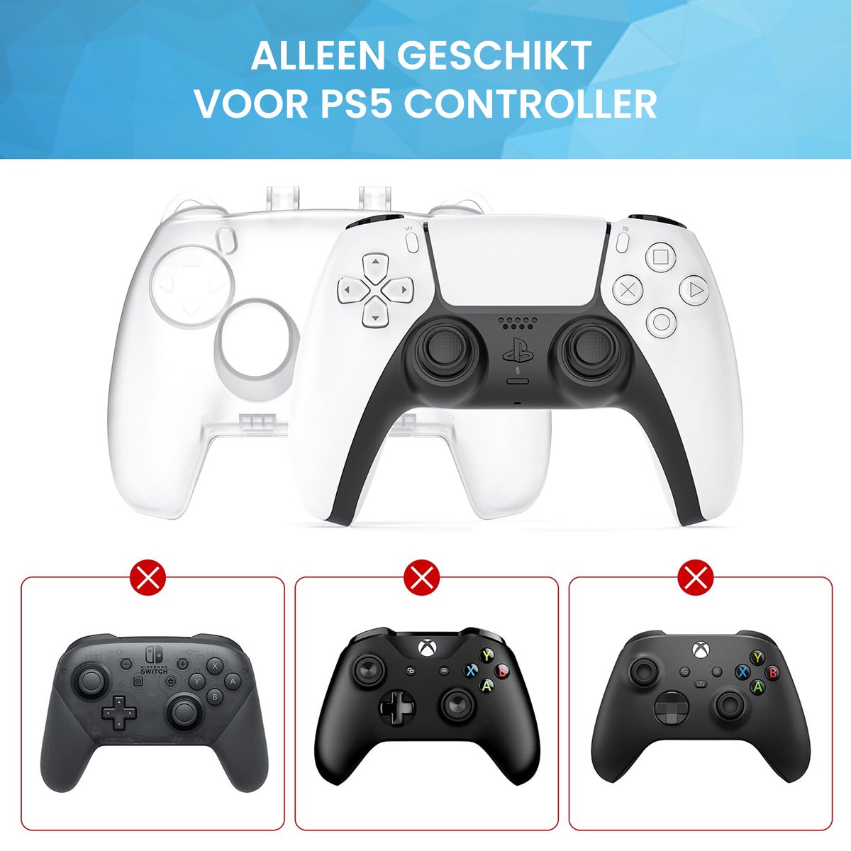 YONO Slim Case geschikt voor Playstation 5 Controller - Bescherming Hoesje PS5 - Transparant