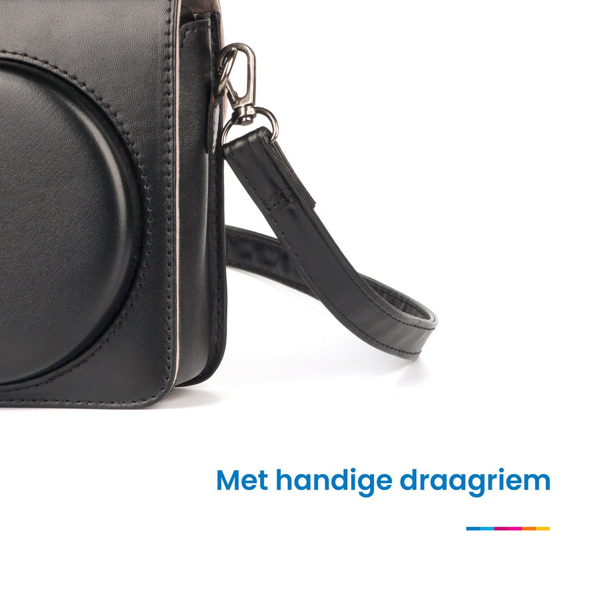 YONO Case geschikt voor Fujifilm Instax SQUARE SQ40 - Hoesje met Draagriem - Zwart