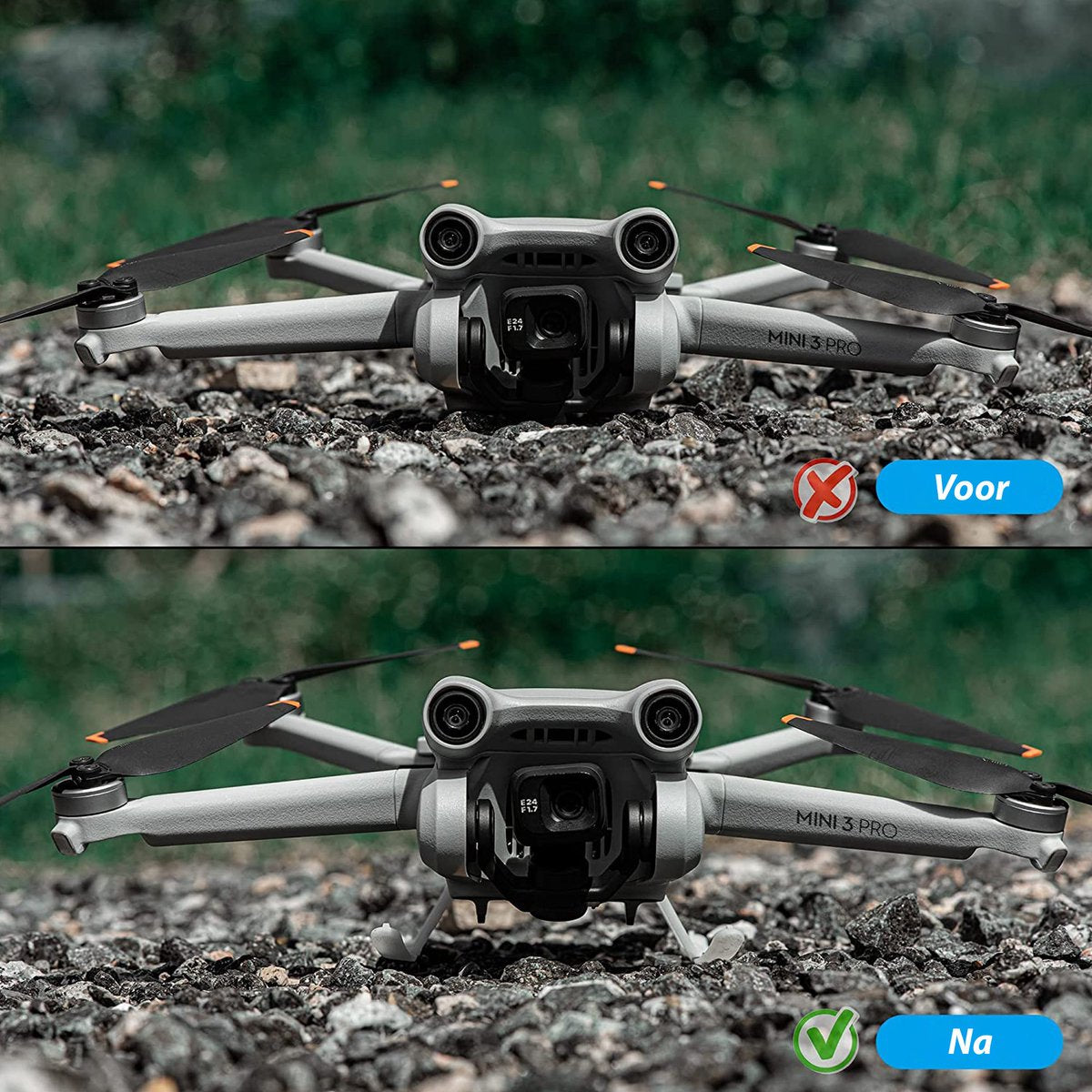 YONO Landingsgestel geschikt voor DJI Mini 3 Pro - Landing Gear Accessoires Opvouwbaar - Lichtgrijs