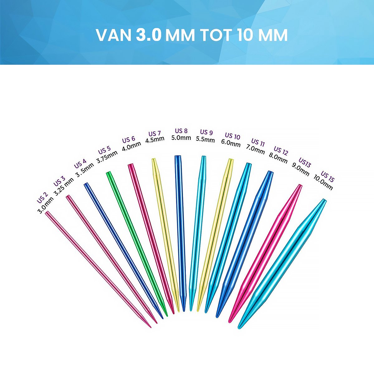 YONO Rondbreinaalden Set Verwisselbaar inclusief Tasje - Breinaalden voor Rondbreien Zonder Kop met Case - 30/38/43/55 Centimeter - 27 Delig