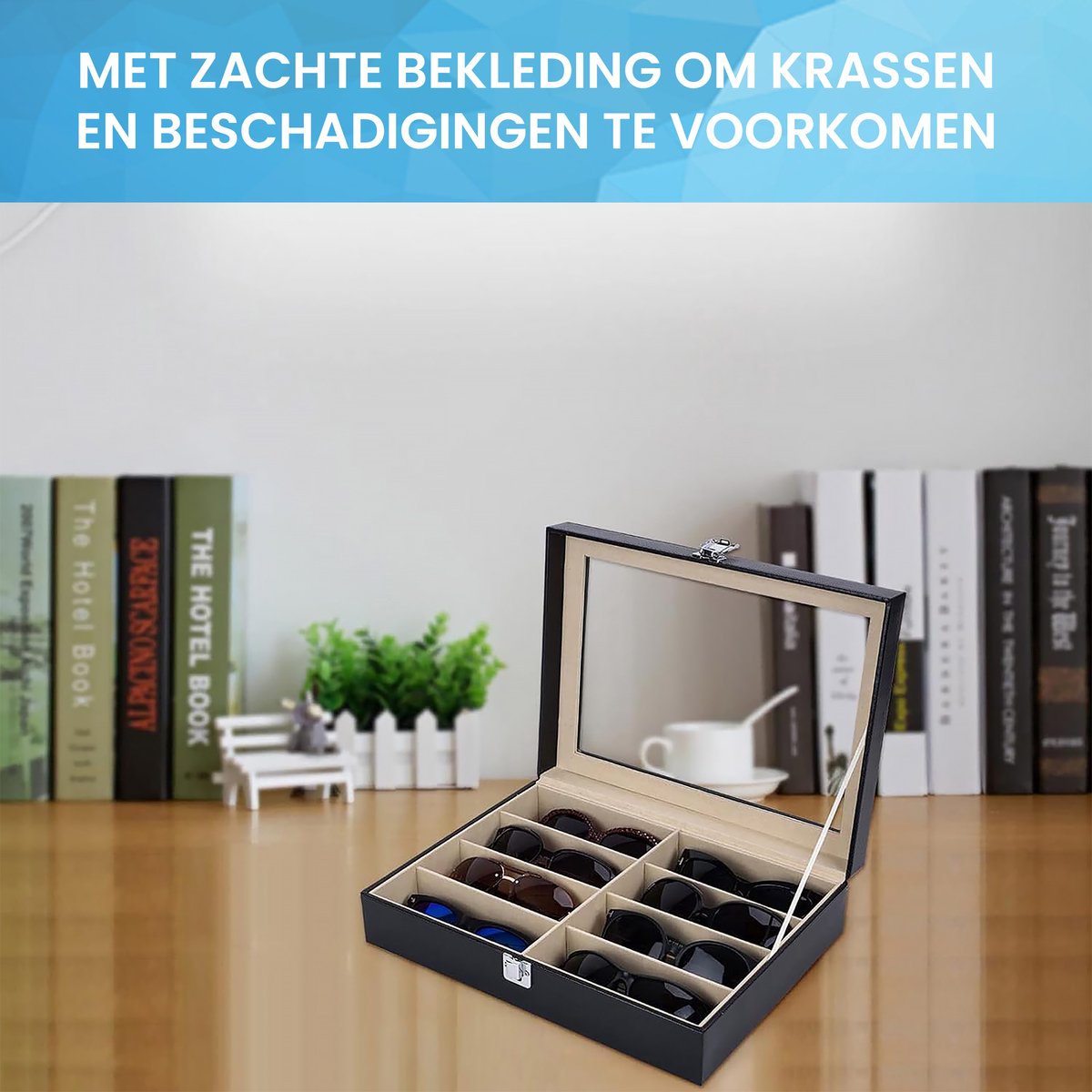 YONO Opbergbox voor Zonnebrillen - Brillen Doos - Organizer - Zwart