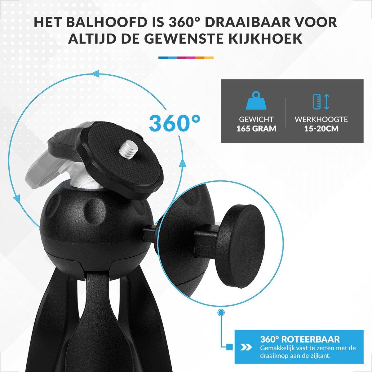 YONO Tripod Compact - Statief voor Smartphone en Camera - Vlog Stick