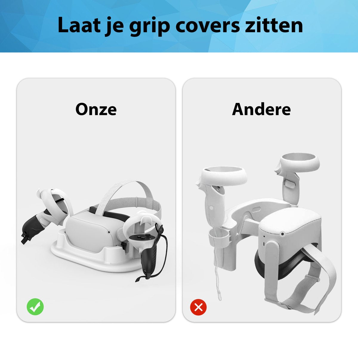 YONO Oplaadstation geschikt voor Oculus Quest 2 VR Bril - Charging Dock Oplader Meta Quest 2 - Controller Standaard - Accessoires - Wit