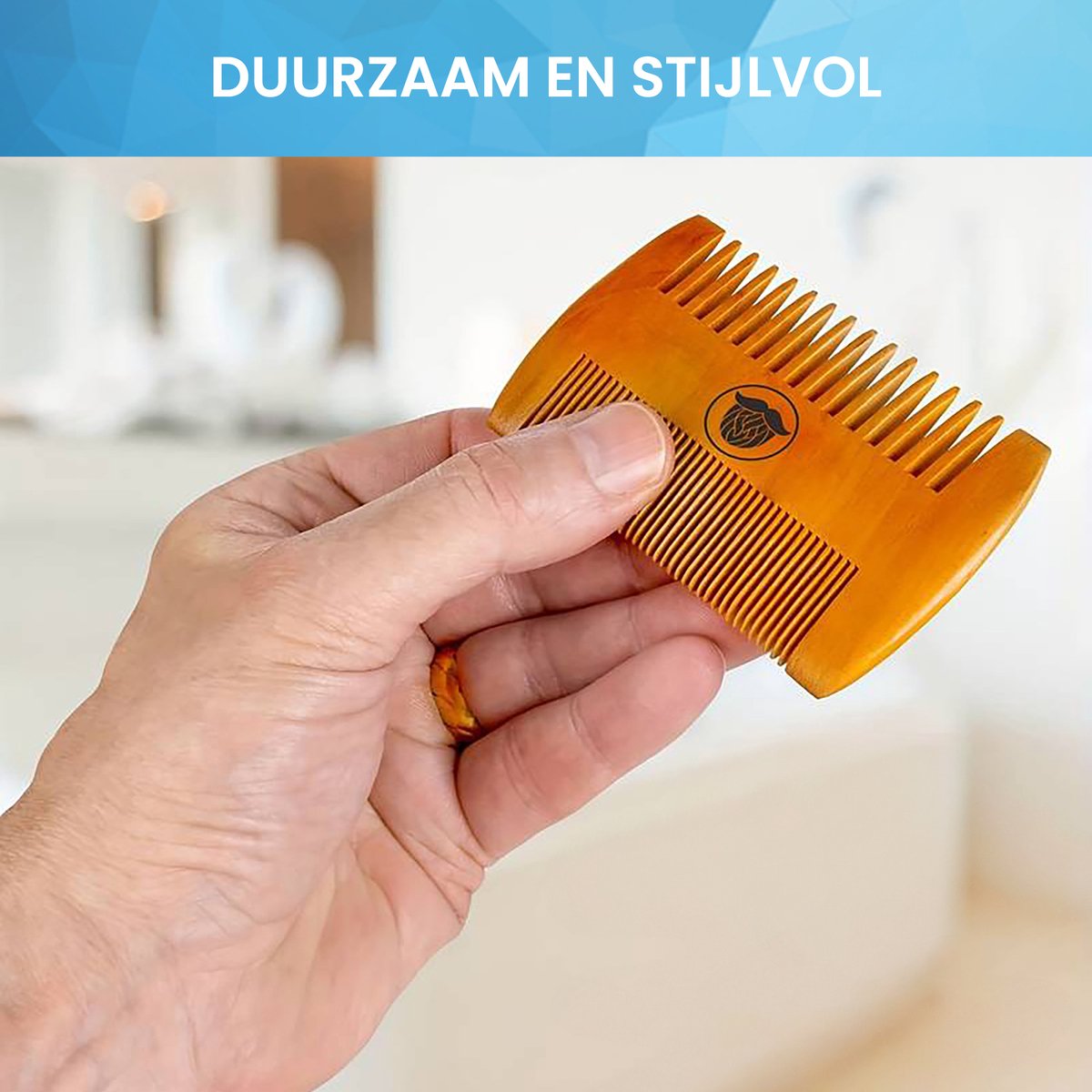 YONO Baard Kam en Borstel - Baardschaar - Baardverzorgingset - Hout