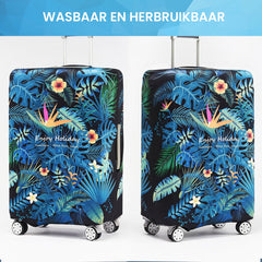 YONO Kofferhoes Elastisch - Wasbare Koffer Beschermhoes - M - Tropical Blue