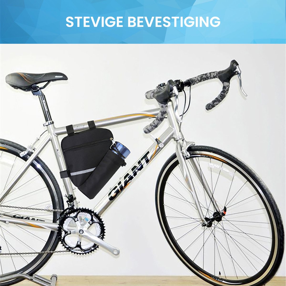 YONO Frame Tas Fiets met Bidonhouder - Geschikt voor Racefiets / Mountainbike - Alternatief voor Stuurtas / Zadeltas - Zwart