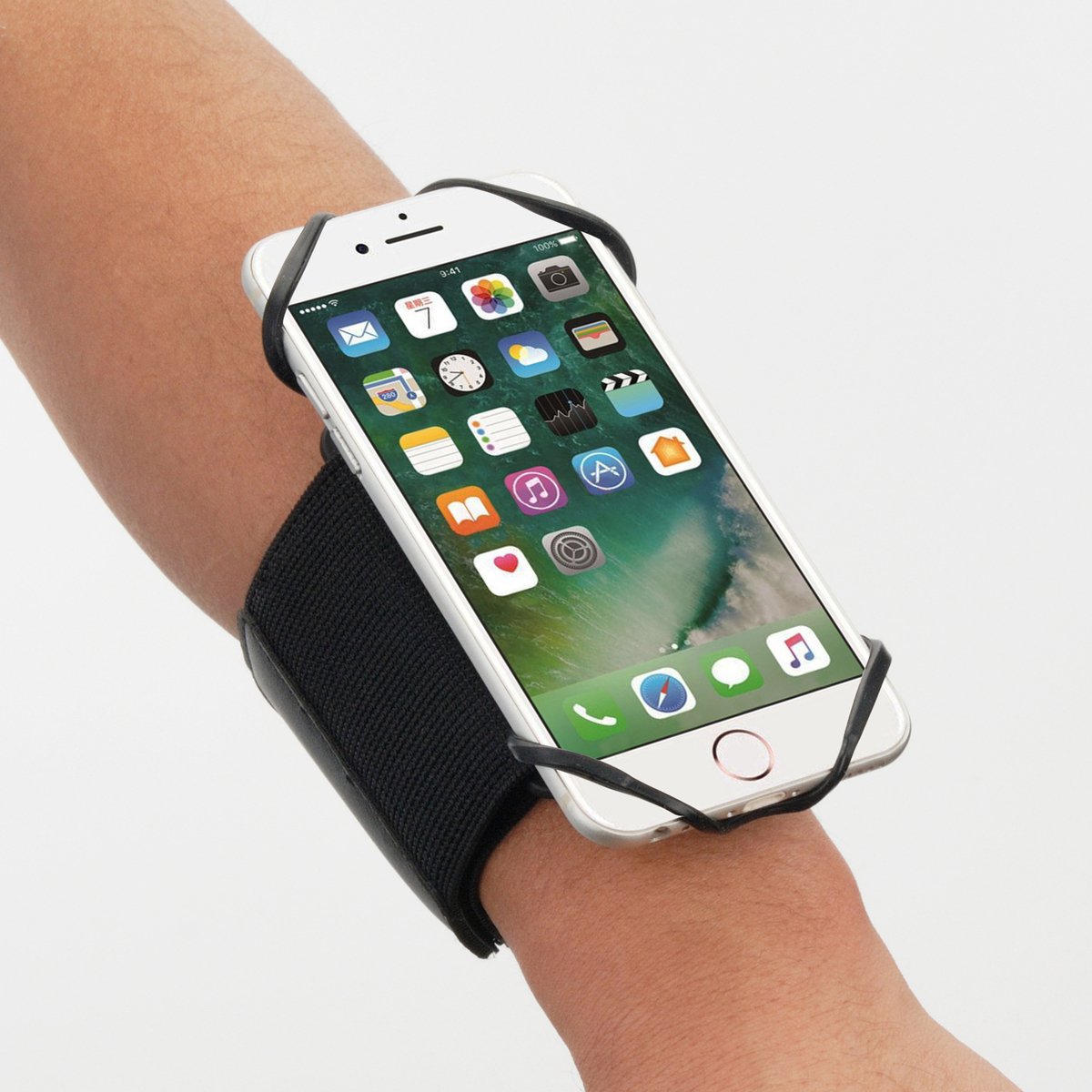 YONO Hardloop Telefoonhouder Polsband en Armband met 360 Graden Rotatie – Universeel Geschikt voor iPhone en Samsung – Sportband Accessoires Hardlopen - Bevestiging Pols of Arm – Zwart