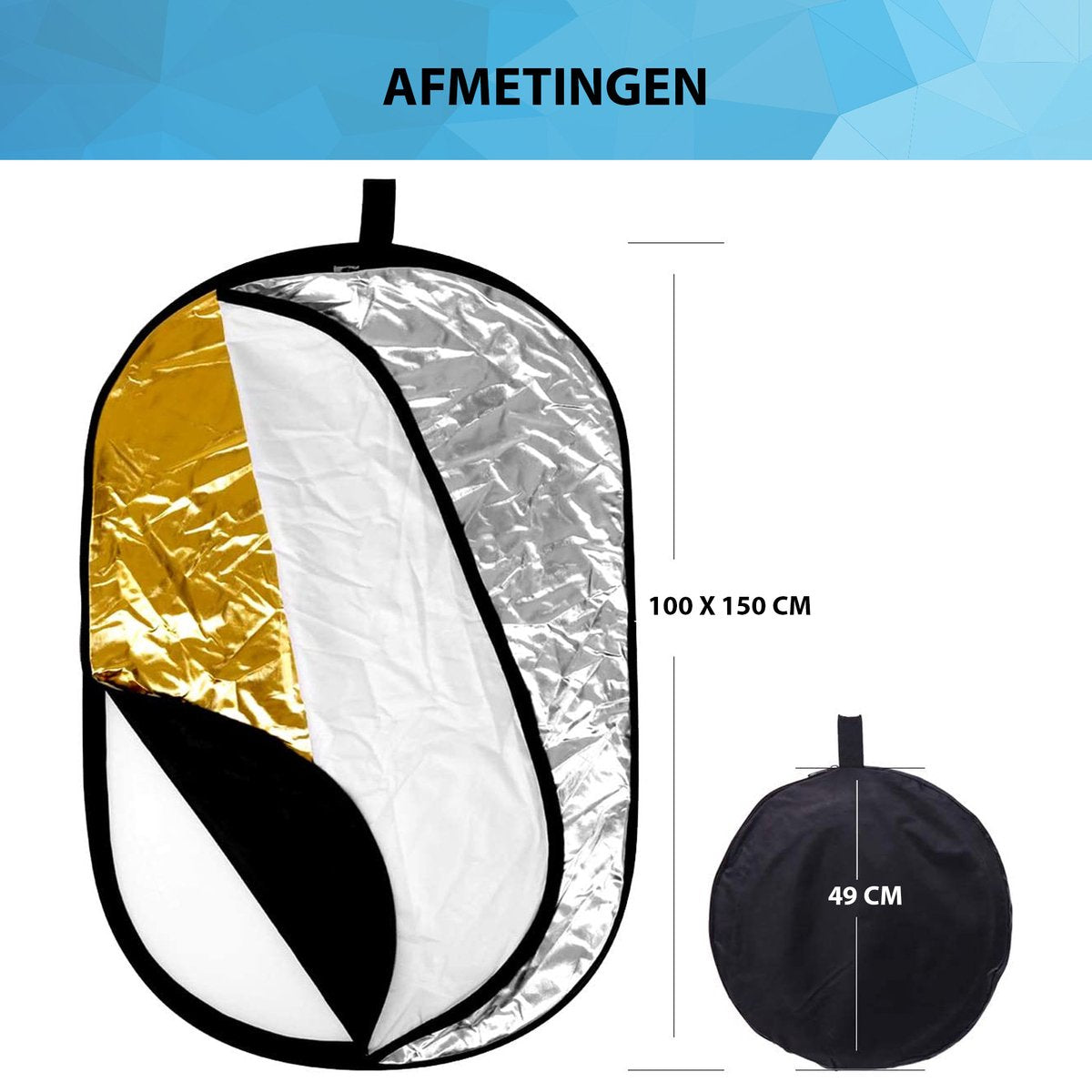 YONO Reflectiescherm Fotografie Opvouwbaar XL - Achtergrondscherm 150 cm - 5in1