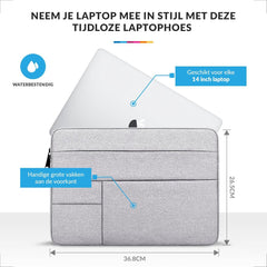 YONO Laptophoes 14 Inch – Laptop Sleeve – Waterafstotende Laptoptas Case - Grijs
