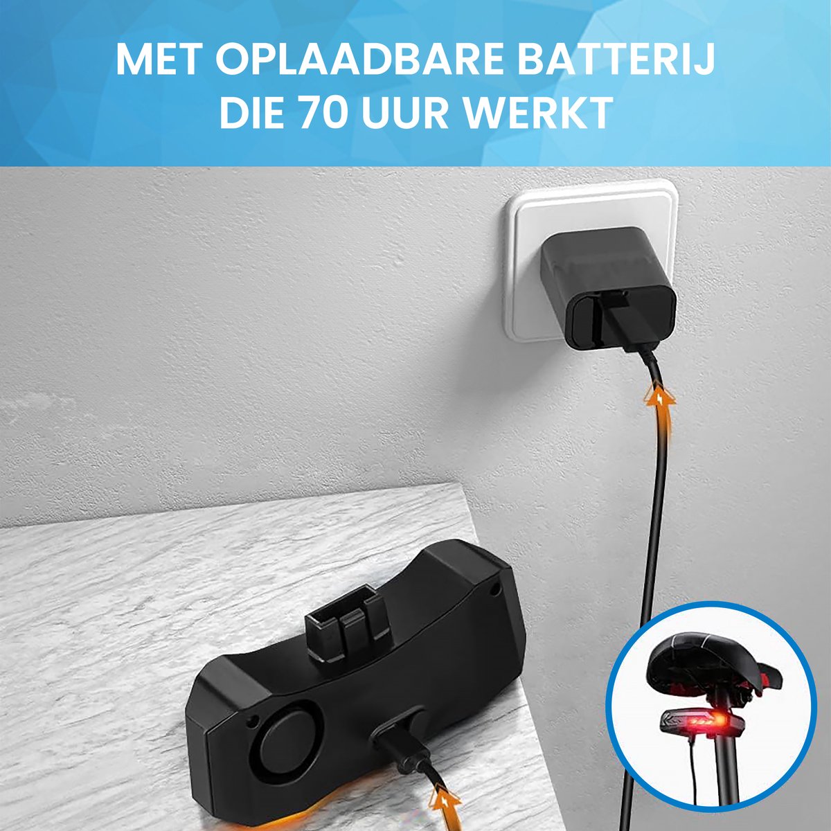 YONO Fiets Achterlicht met Richtingaanwijzer - Inclusief Anti Diefstal Alarm - Fietsverlichting Usb Oplaadbaar