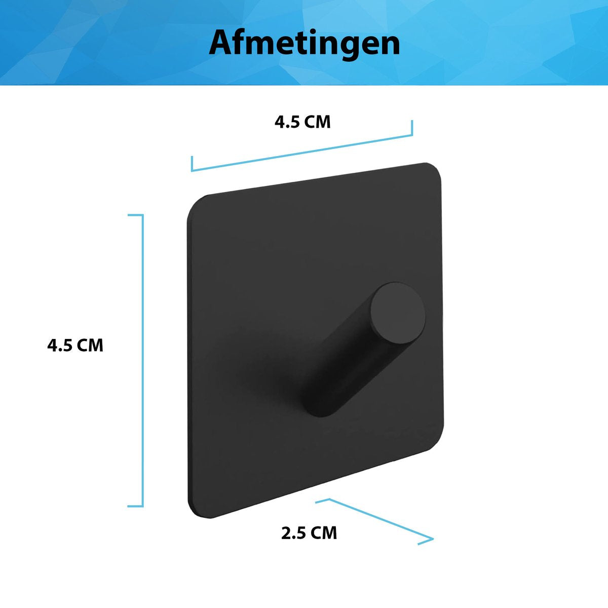 YONO Handdoekhaakjes – Zelfklevende Haakjes – RVS Ophanghaakjes – Ultra Sterke Plakhaakjes – 4 Stuks – Zwart