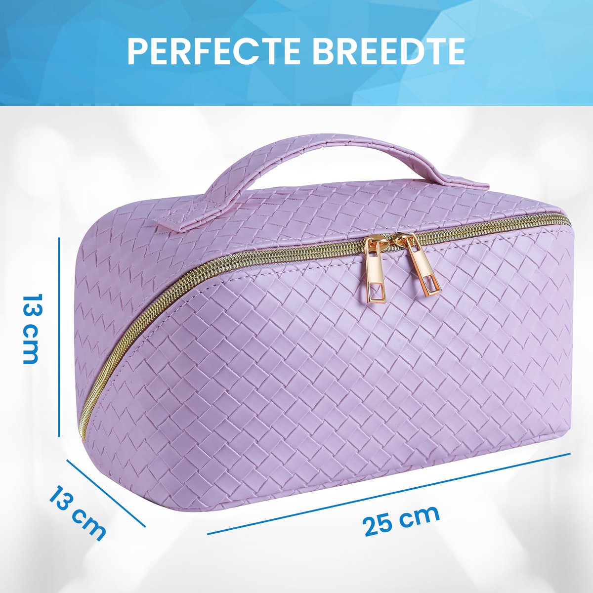 YONO Reis Make Up Tas - Toilettas Etui - Cosmetica Tas - Beauty Case Organizer - Large - Lichtpaars