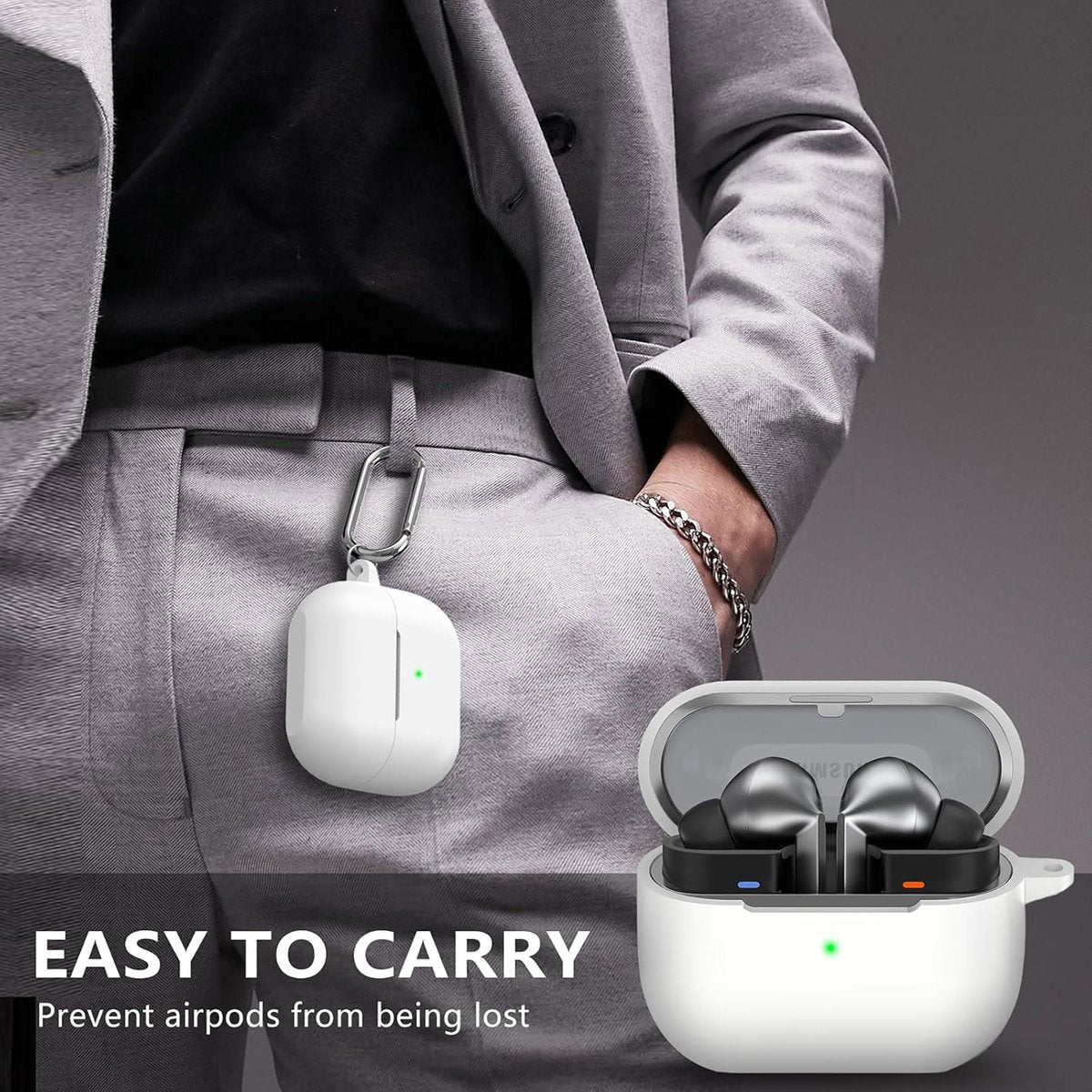 YONO Soft Case geschikt voor Samsung Galaxy Buds 3 / 3 Pro - Siliconen Hoesje - Wit