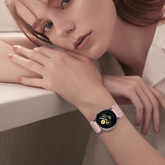 YONO Nylon Smartwatch Bandje 20mm - Horlogebandje geschikt voor Samsung Galaxy Watch 7 / 6 / 5 / Pro / 4 / 3 / Active 2 - Polar Ignite / Unite – Huawei - Lichtroze