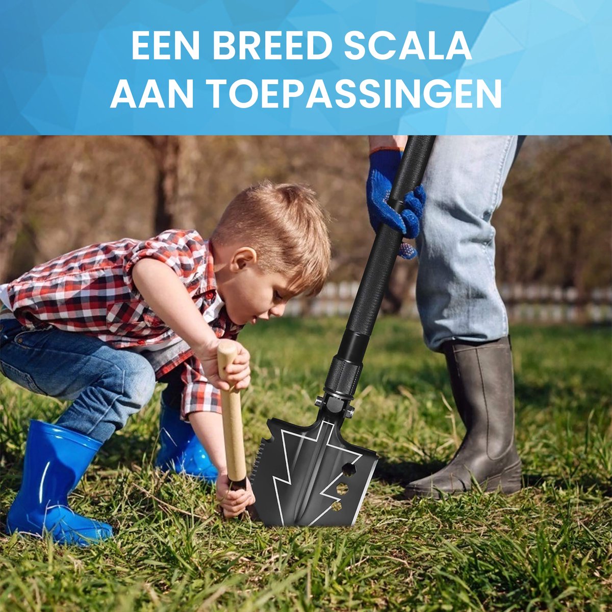 YONO Survival Schep en Bijl - Vouwschep - Opvouwbare Kit Outdoor en Camping - Zwart