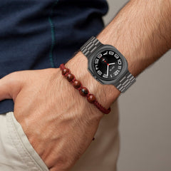 YONO Schakel Bandje geschikt voor Samsung Galaxy Watch Ultra 47mm - Luxe Stalen Horlogebandje - Zwart