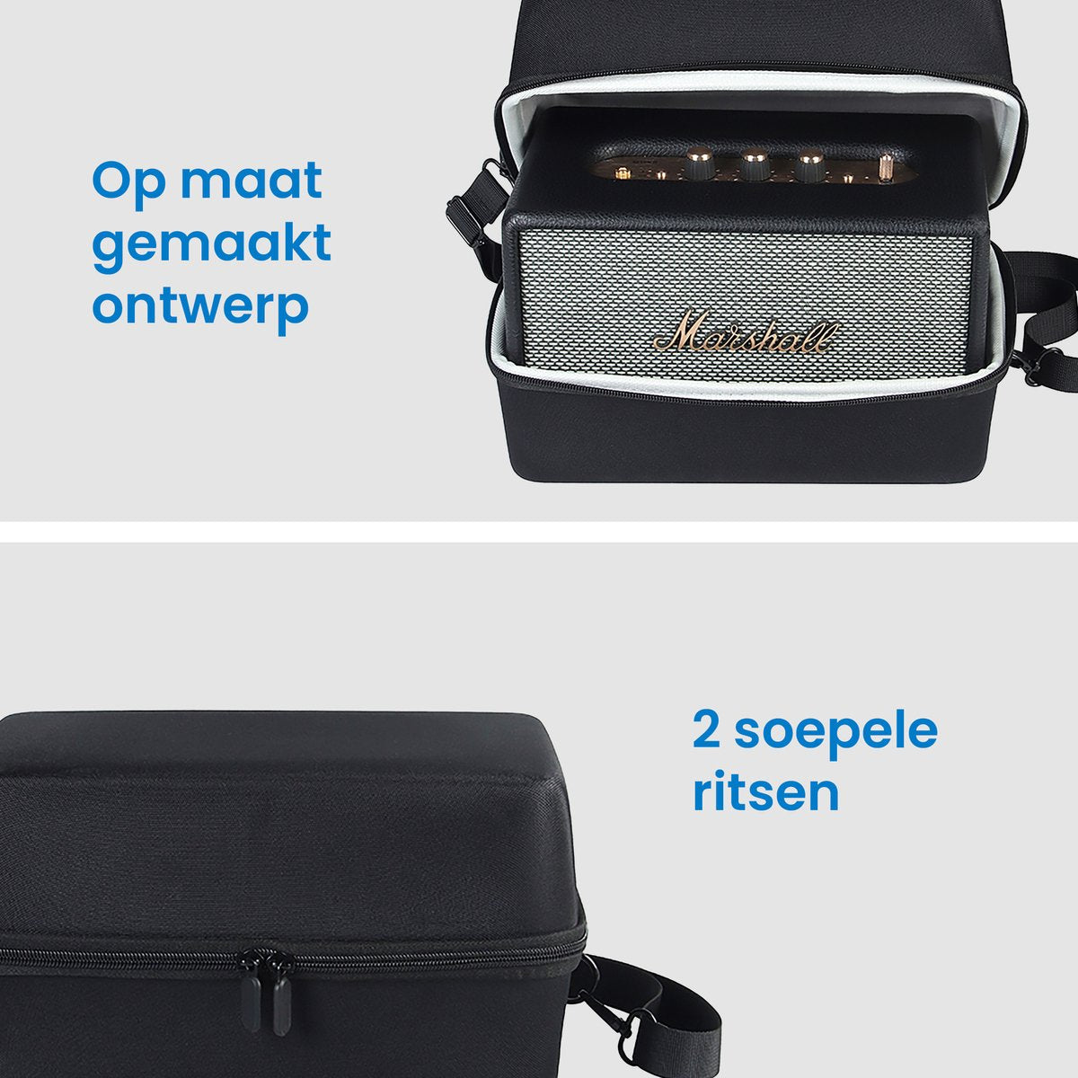 YONO Hard Case geschikt voor Marshall Acton 2 / 3 - Beschermhoes met Schouderriem - Zwart