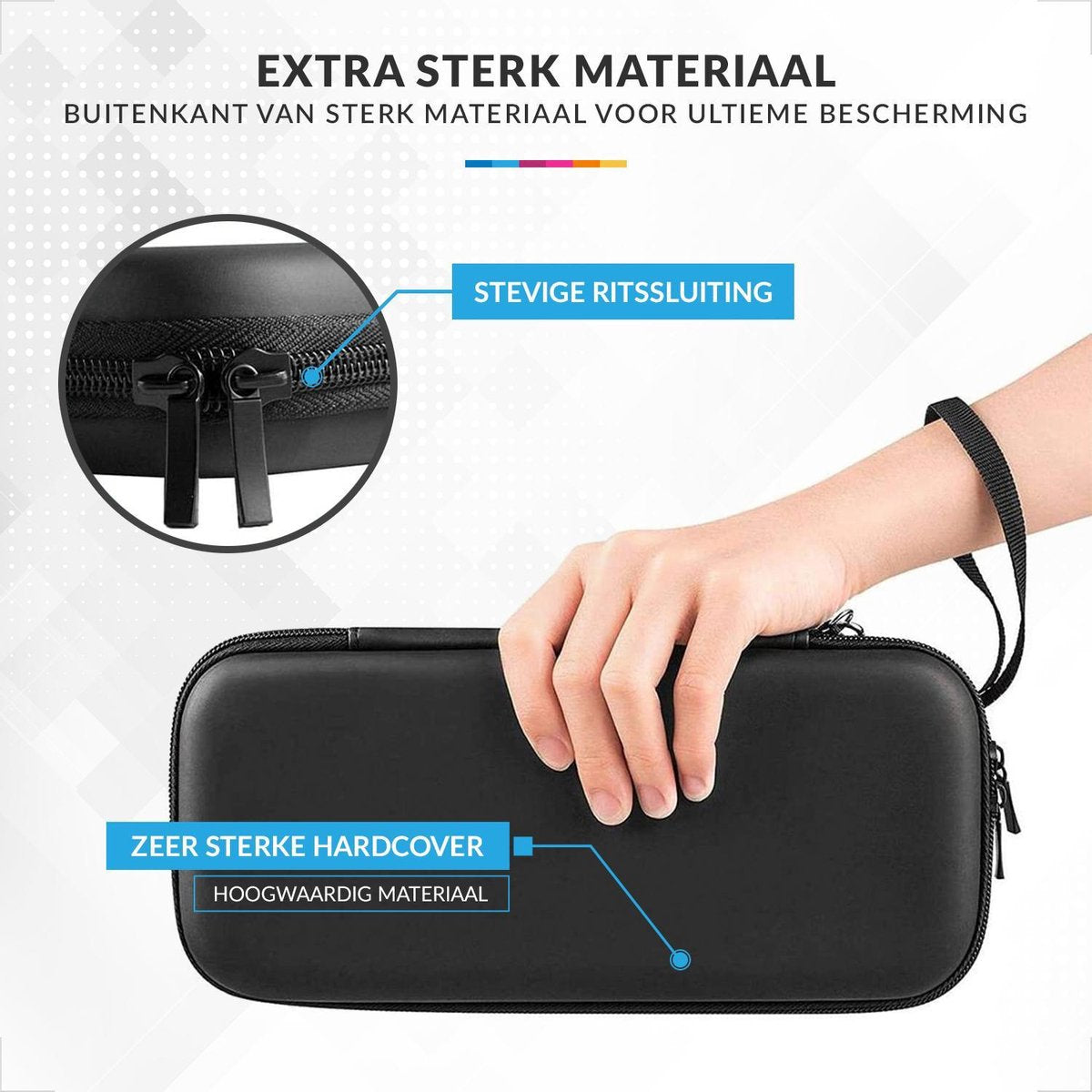 YONO Case geschikt voor Nintendo Switch Lite - Opbergtasje Hoesje - Beschermhoes - Zwart