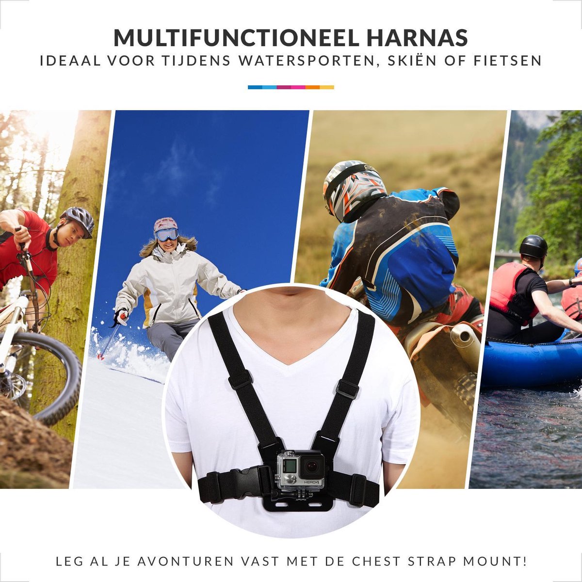 YONO Chest Strap Borstharnas - Mount geschikt voor GoPro en Actioncam Camera