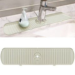 YONO Siliconen Kraanmat - Afdruipmat Organizer - Aanrechtmat voor Kraan - 45 x 15cm - Beige