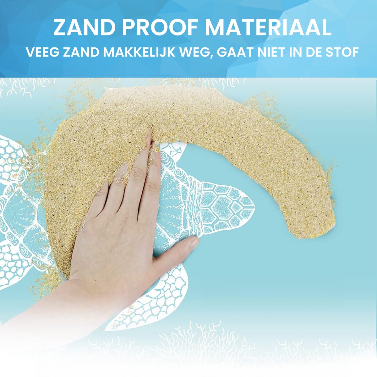 YONO Strandlaken XXL - Strandkleed Compact en Lichtgewicht - 200x200 cm - Picknickkleed - Lichtblauw