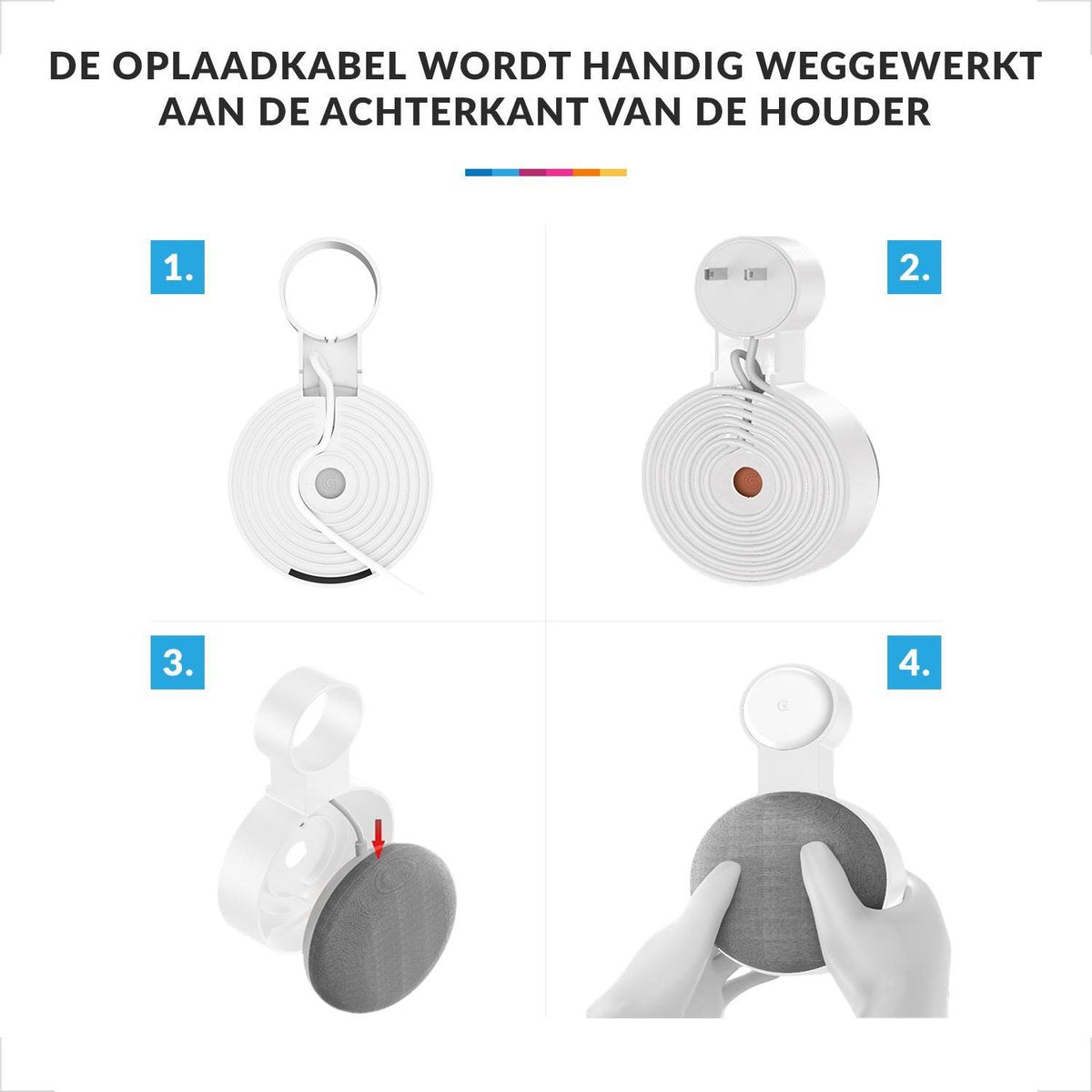 YONO Houder geschikt voor Google Nest Mini – Wall Mount – Wit