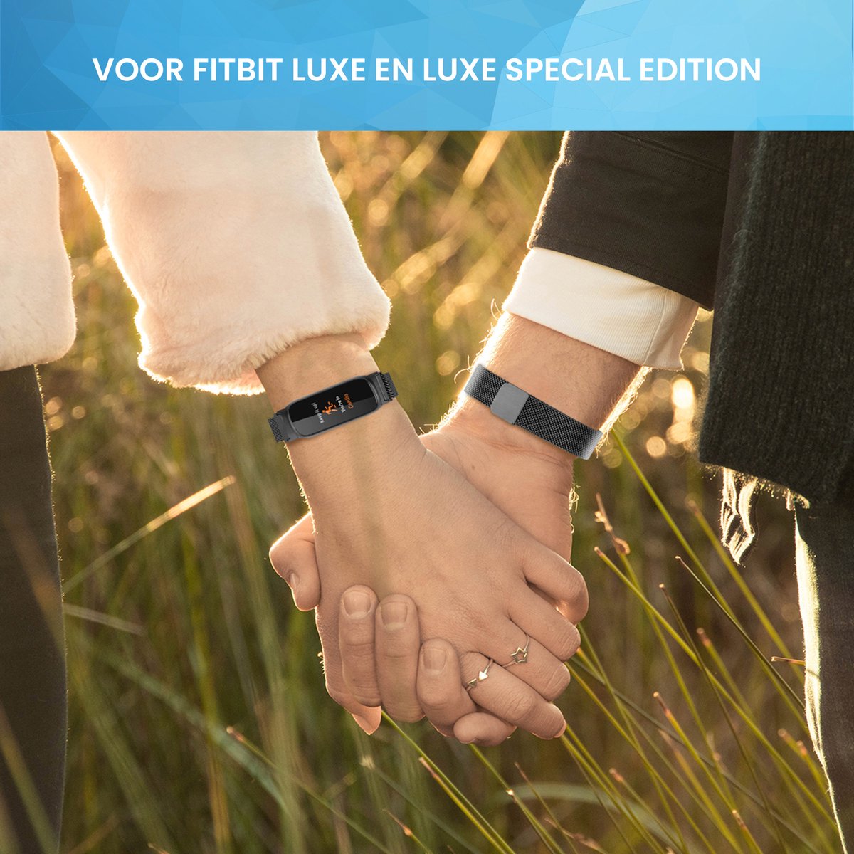 YONO Milanees Bandje geschikt voor Fitbit Inspire 3 - Stalen Milanese Band - Horlogeband / Polsband / Armband - Zwart