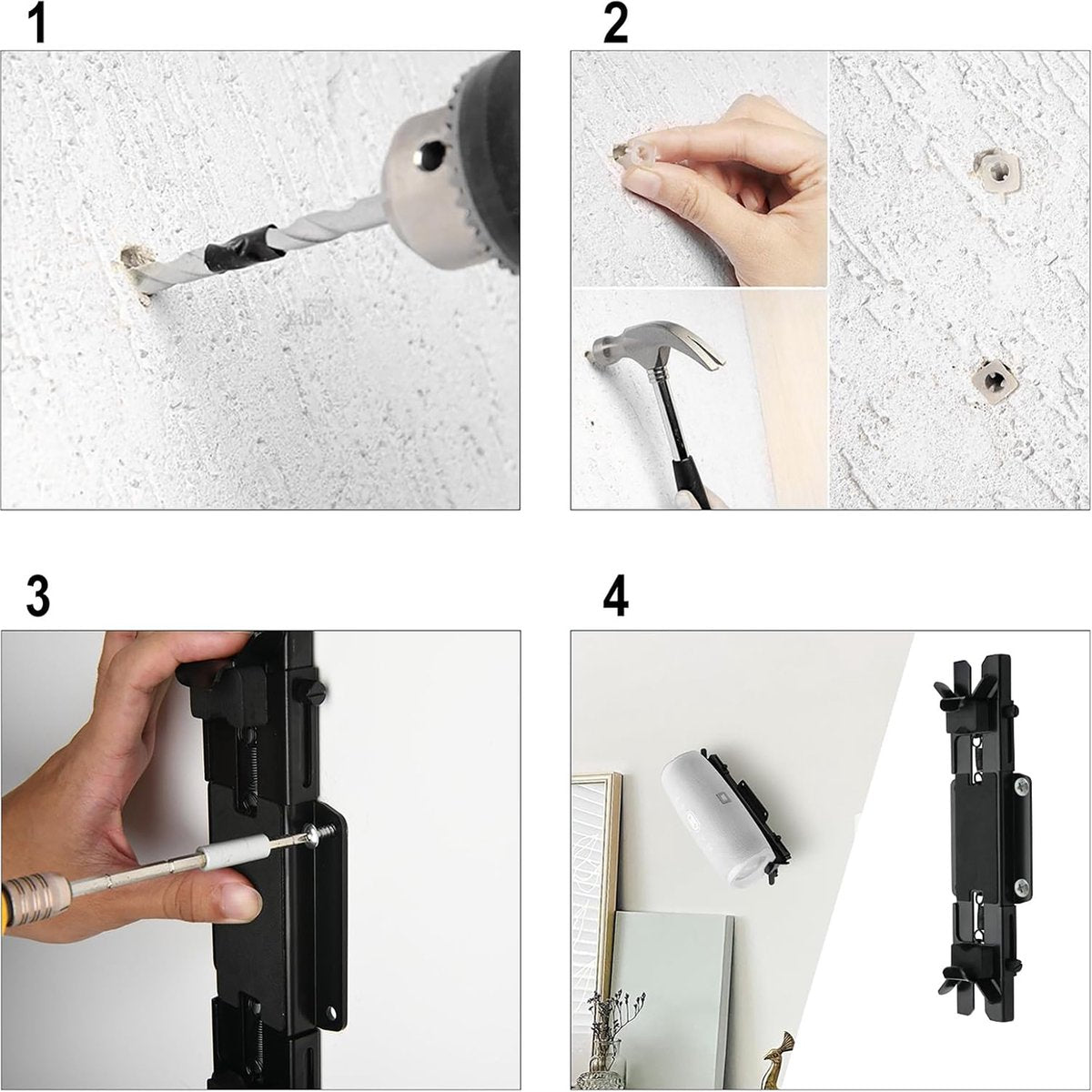 YONO Muurbeugel geschikt voor JBL Speaker - Wall Mount Charge 5/4 - Flip 6/5 - Zwart