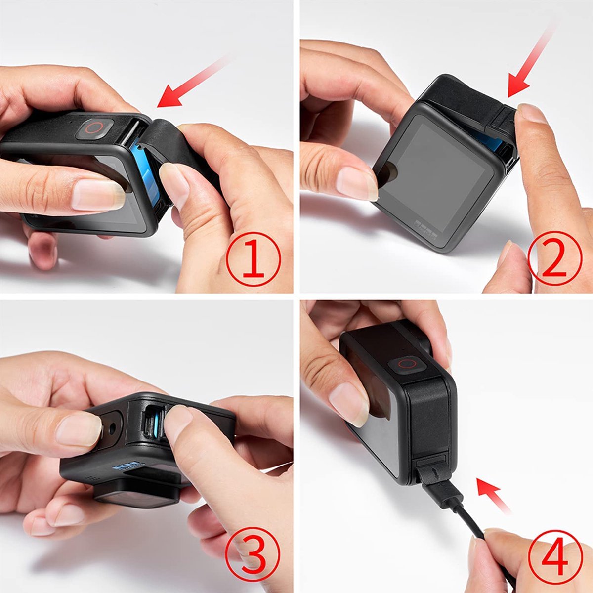 YONO Bescherming Accessoires Set geschikt voor GoPro Hero 12/11/10/9 - Siliconen Case - Polskoord - Lens Kapjes - Screen Protectors - 12 in 1