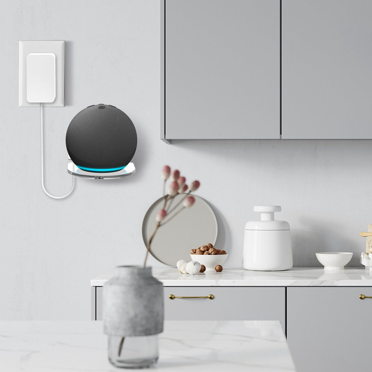 YONO Wandplank voor Smart Speaker - Wall Mount Universeel - Muurbeugel Houder Zwevend - Geschikt Voor Sonos Play / Google Nest Home Mini / Apple Homepod / Amazon Echo / IP Camera / Wifi Router - Transparant
