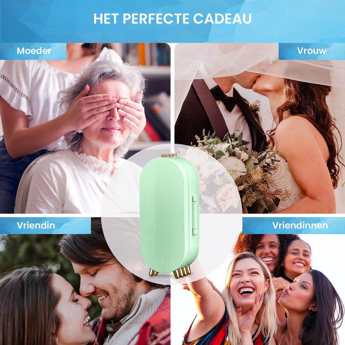 YONO Compacte Sieradenhouder met Spiegel - Sieraden Display Organizer - Oorbellen Standaard - Oorbellenrekje - Ketting Houder - Sieradendoosje - Mintgroen