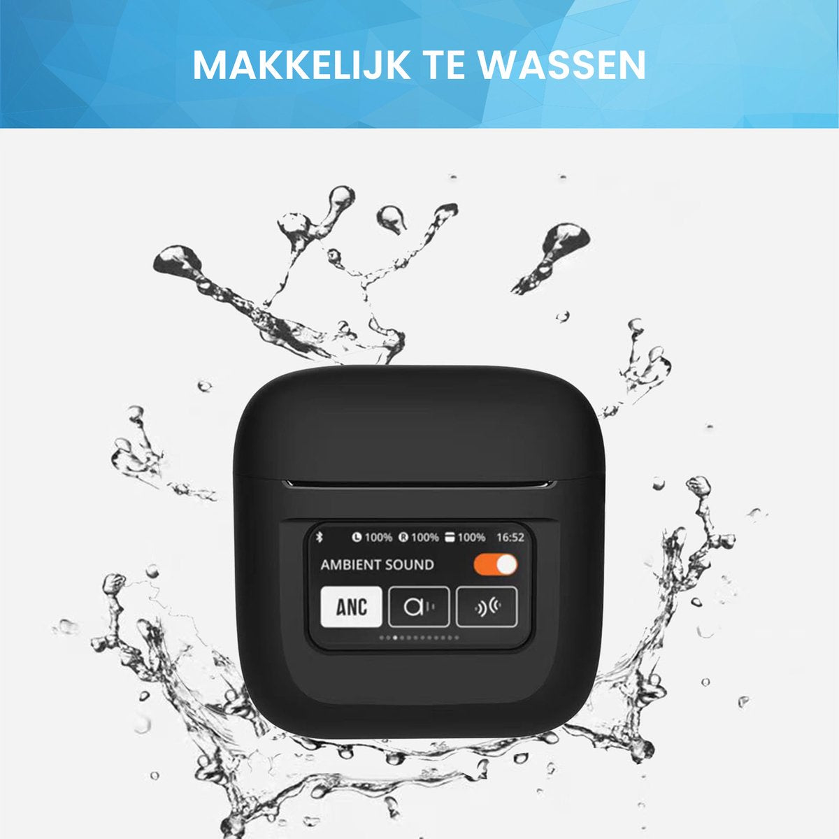 YONO Soft Case geschikt voor JBL Tour Pro 2 - Siliconen Draadloze Oordopjes Hoesje met Clip - Zwart