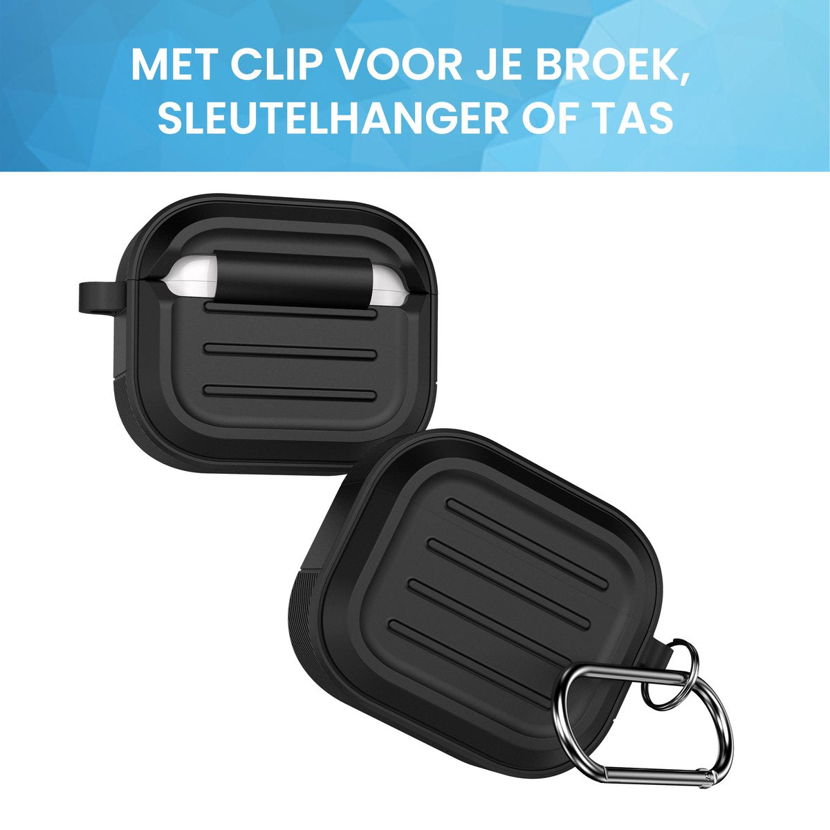 YONO Hoesje geschikt voor Apple Airpods 3 - Army Case - Zwart