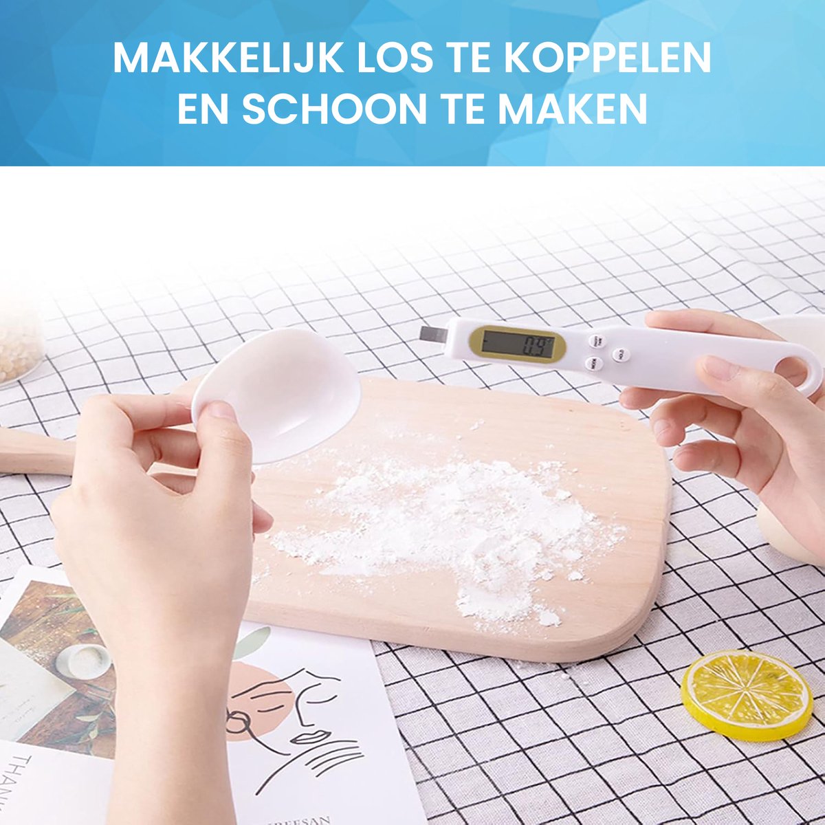 YONO Digitale Lepelweegschaal - Precisie Keukenweegschaal - Weeglepel en Maatlepel in 1 - Wit