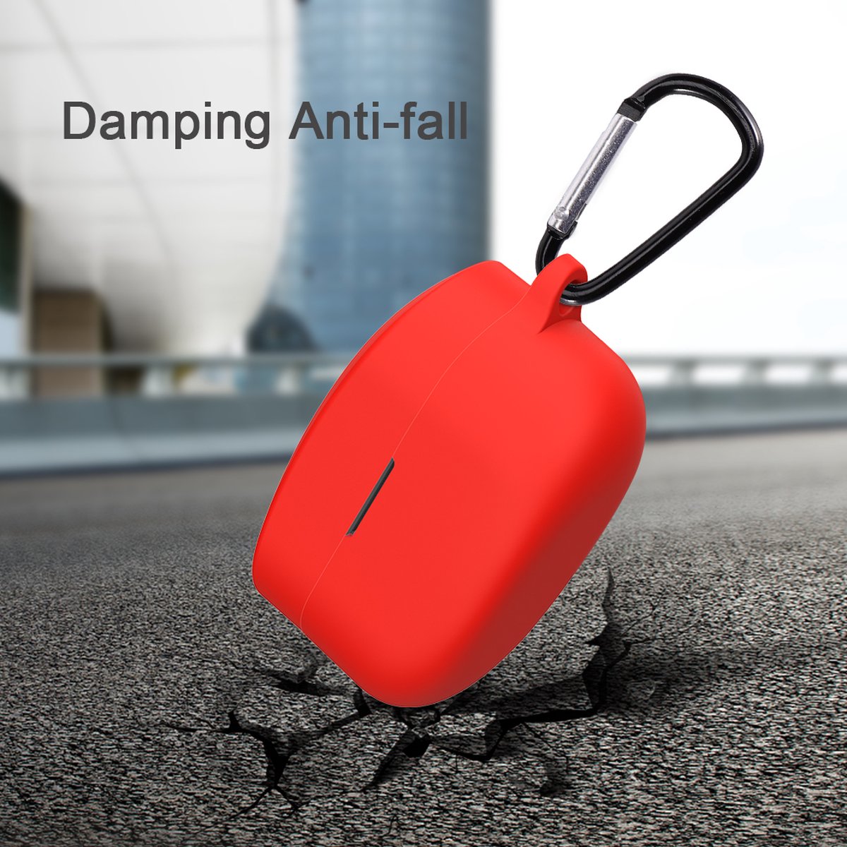 YONO Hoesje geschikt voor Sony WF-1000XM4 - Siliconen Case met Clip - Rood